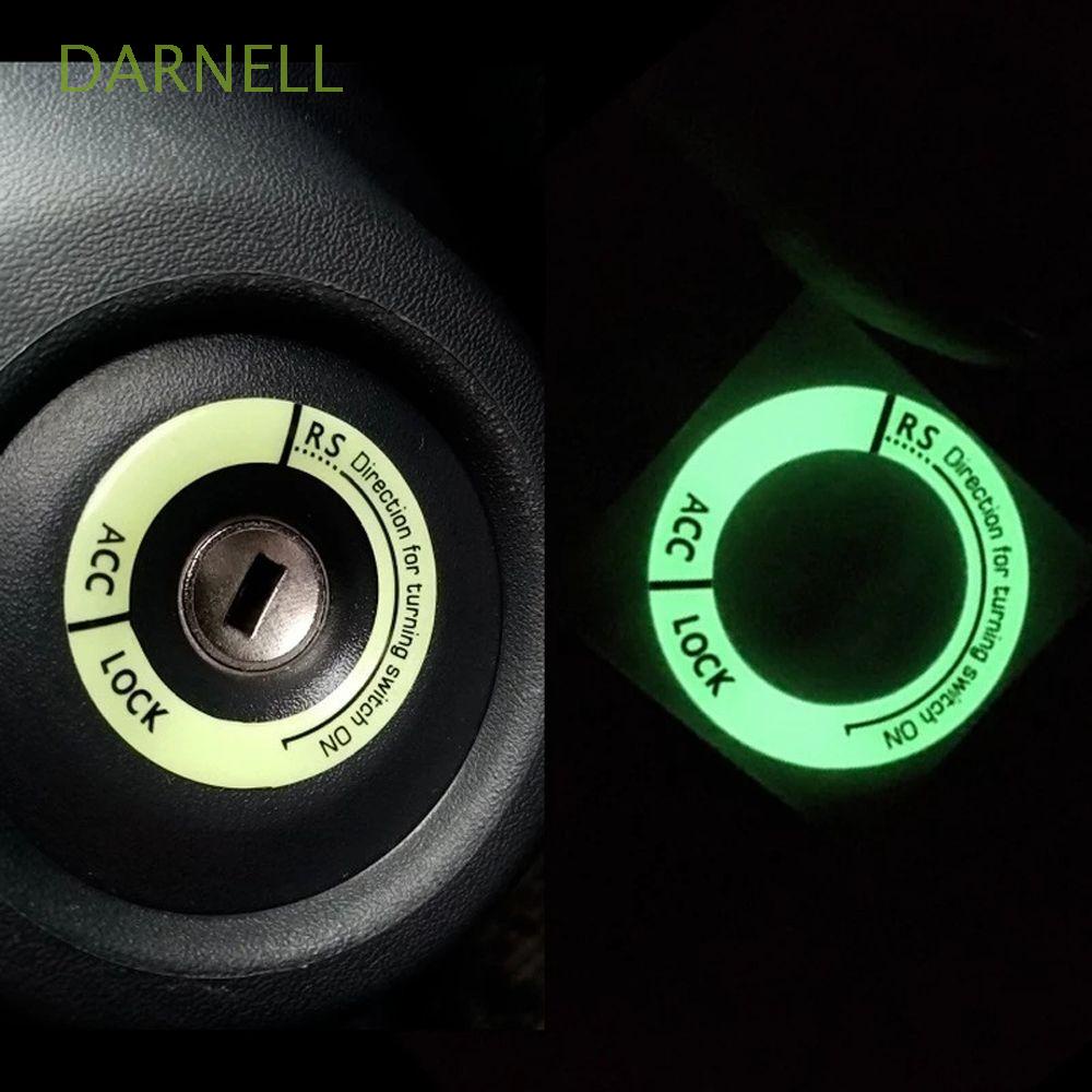Vòng dán trang trí công tắc đánh lửa xe hơi màu dạ quang 3D