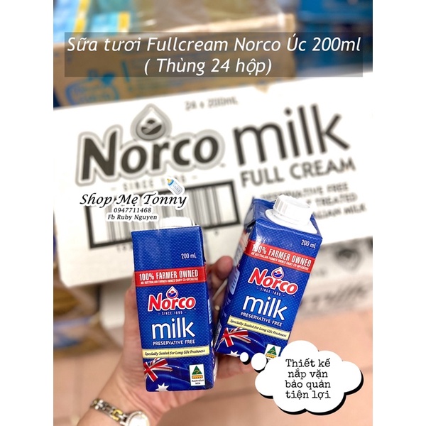 Sữa tươi Norco Úc 200ml ( date 8/2022)