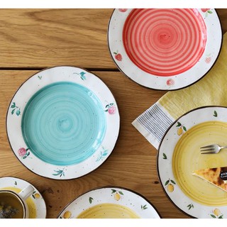 Bộ đĩa handmade vẽ tay thủ công họa tiết hoa quả