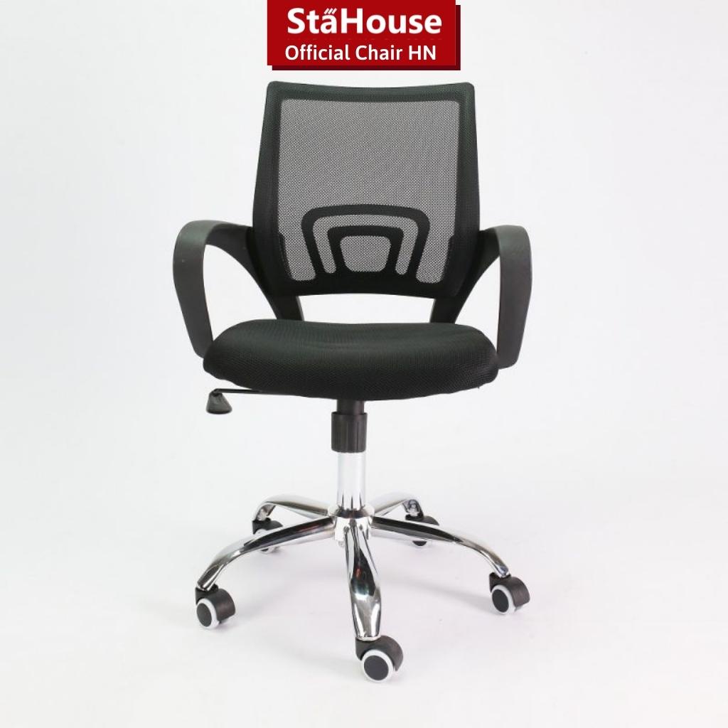 Ghế xoay văn phòng GVP405 khung chắc chắn đệm êm ôm lưng có núm chỉnh ngả lưng Stahouse Official Chair HN