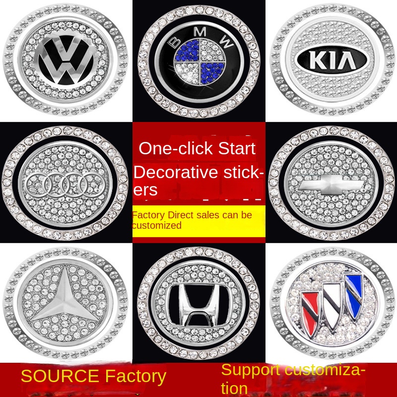 Vòng Kim Loại Trang Trí Nút Khởi Động Xe Hơi Honda Toyota Volkswagen Audi