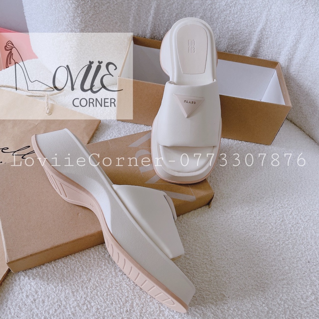 DÉP THỜI TRANG LOVIIECORNER - DÉP NỮ PHONG CÁCH HIỆN ĐẠI QUAI NGANG BẢN TO ĐẾ THẤP D220965