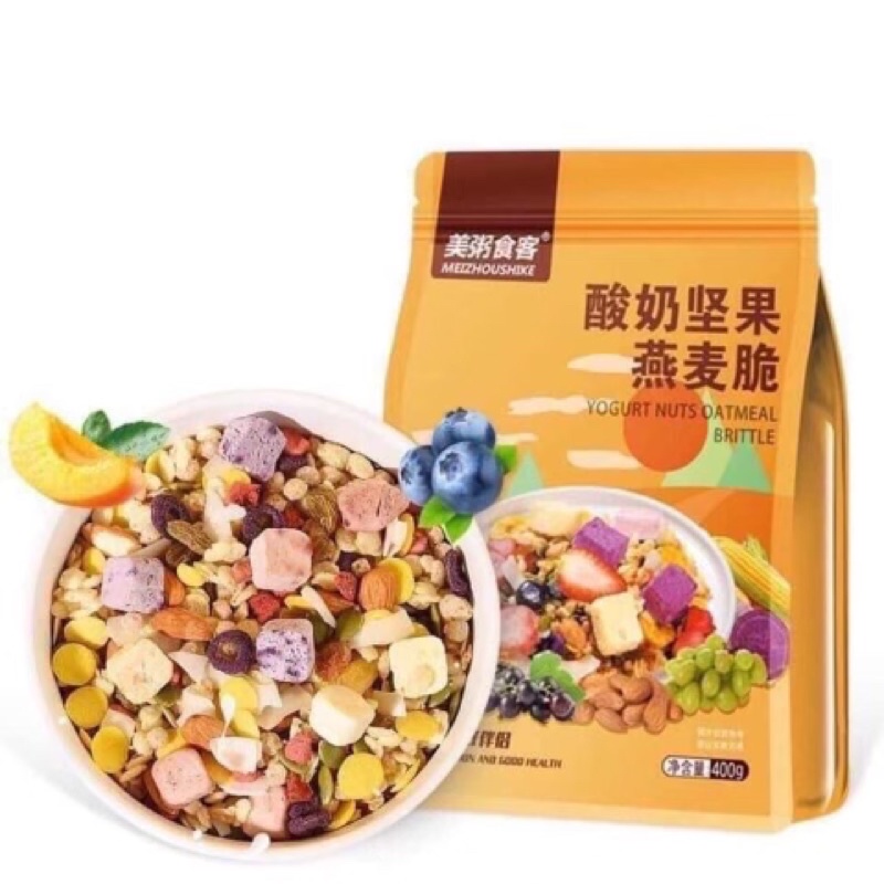 [HÀNG SẴN] NGŨ CỐC SỮA CHUA HOA QUẢ GÓI 400gr GIÁ HẠT DẺ