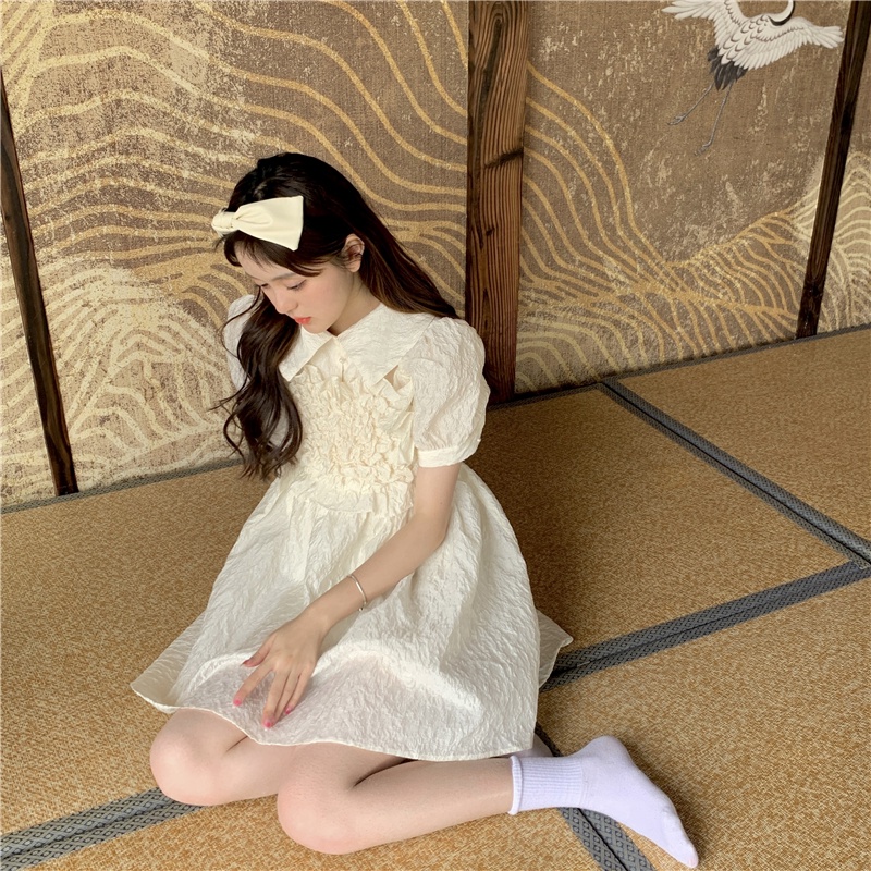 SẴN HÀNG - Váy babydoll tay bồng tiểu thư -Tikbook Store