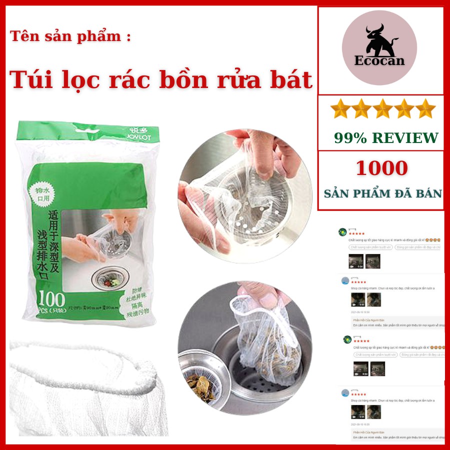 Túi Lọc Rác Bồn Rửa Bát (Túi 100 Chiếc) - Cam kết như hình