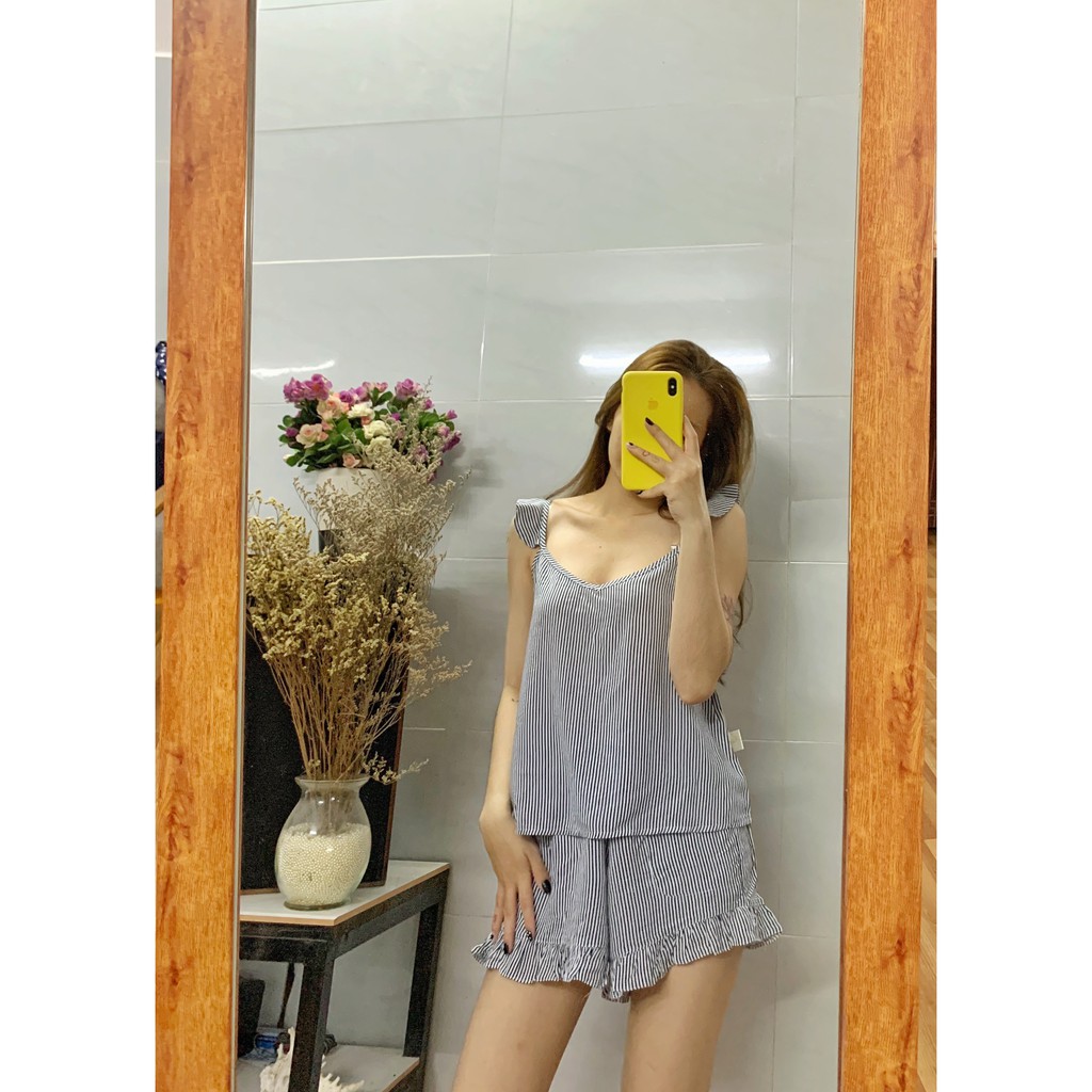 Bộ 2 dây mặc nhà sexy, đoof ngủ 2 dây Bigsize phong cách Châu Âu
