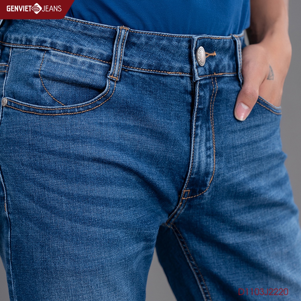 Quần Jeans Nam Genviet Bò Denim Cao Cấp Ống Col Cơ Bản D1103J2220