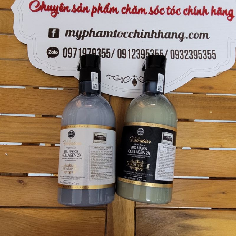 GỘI XẢ VALENTION BIO HAIR & COLLAGEN 2X 500ml - 800ML