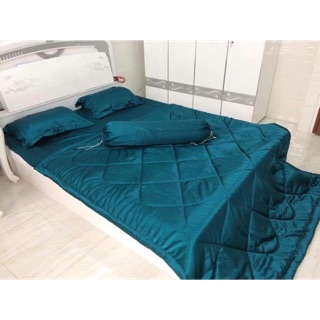 Bộ ga gối phi lụa Thái Tuấn màu 12-xanh cổ vịt