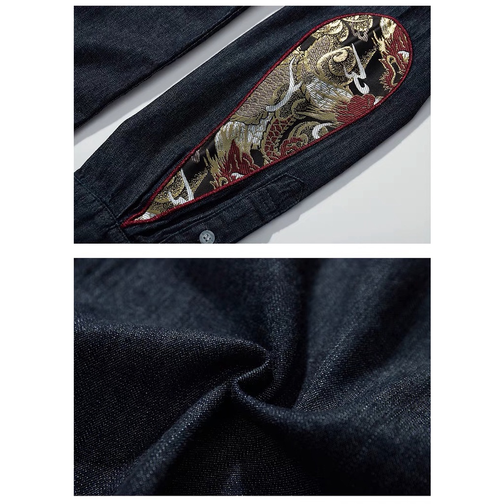 Áo Sơ Mi Denim Thêu Họa Tiết