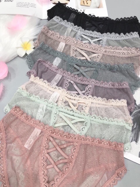 QUẦN LÓT NỮ REN SEXY gợi cảm - Quần lót ren cao cấp trong suốt xuyên thấu sexy màu đen, hồng, xanh, tím, da