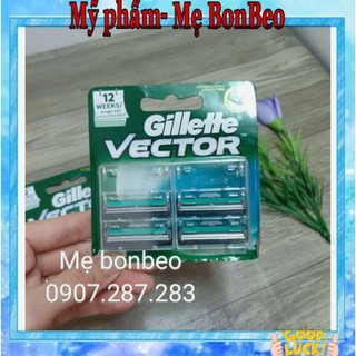 Dao cạo râu Gillette Vector 2 lưỡi vỉ 4 cái