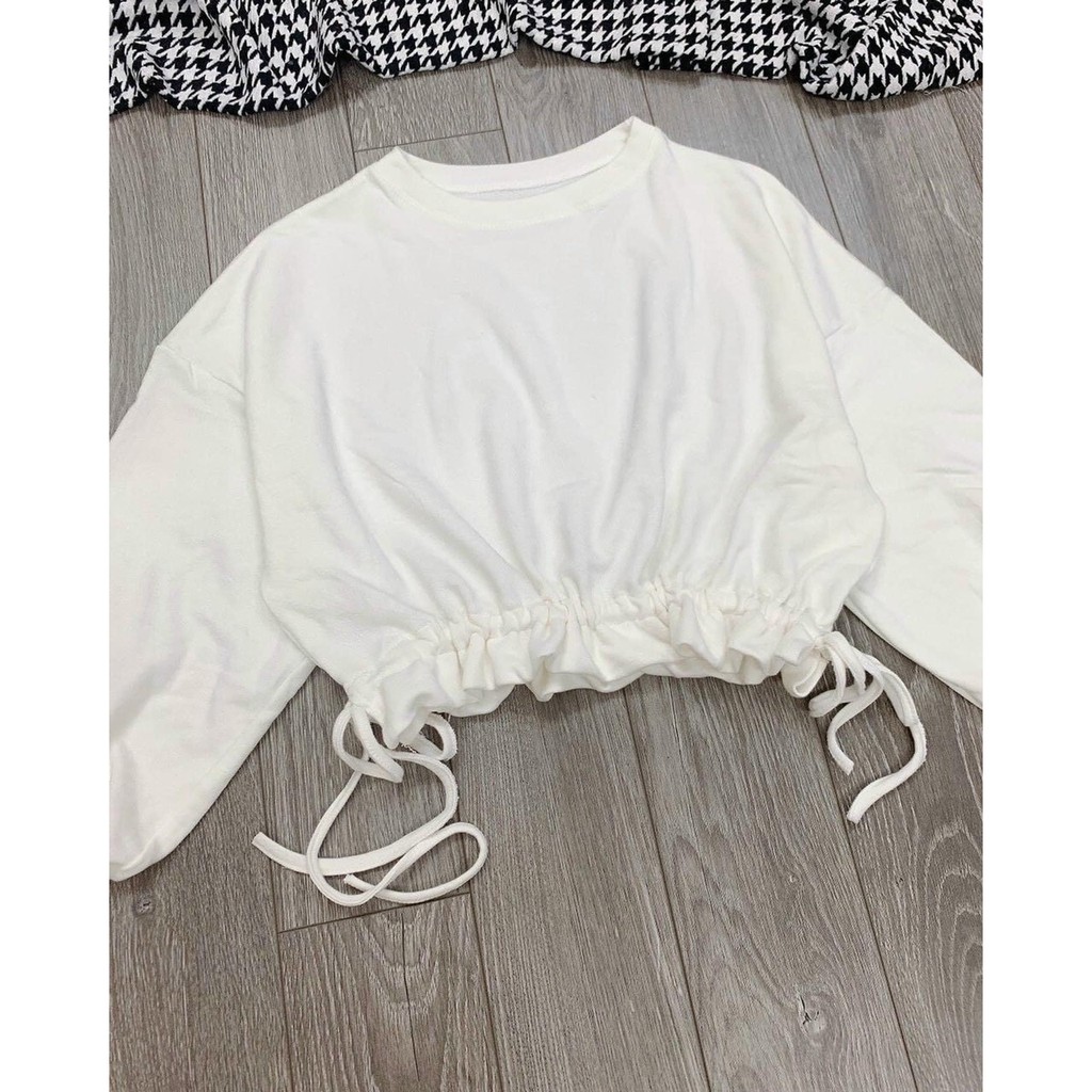 SET BỘ VÁY XẺ + CROPTOP TAY PHỒNG RÚT DÂY | BigBuy360 - bigbuy360.vn