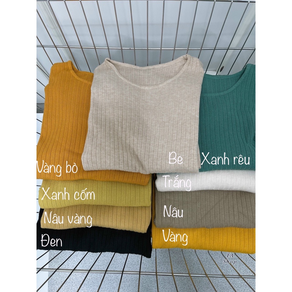 Váy len suông gân tăm cổ tròn QC