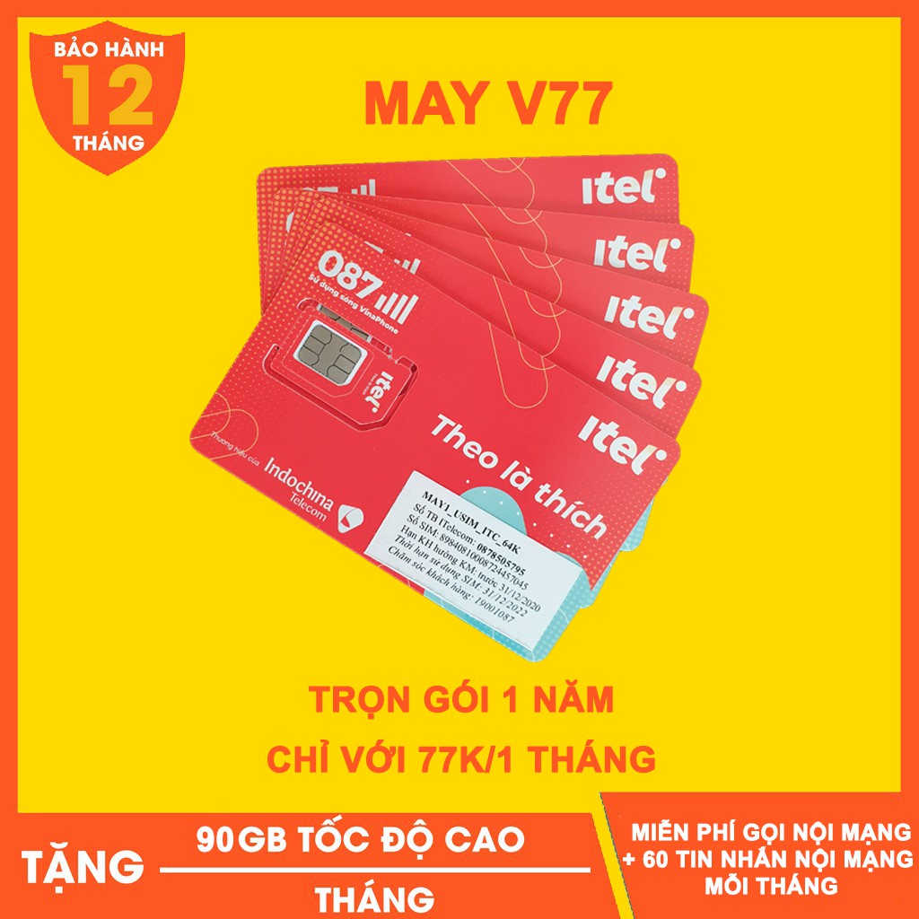 Sim 4g Phát Wifi Vinaphone V77 3gb/1 ngày Tốc Độ Cao Sóng Khỏe
