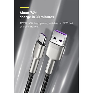 Cáp sạc nhanh type-C (25cm) Baseus Cafule Series Metal Data Cable 40W
