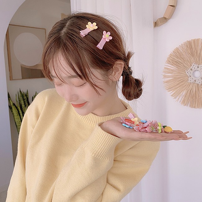 Set 10 kẹp tóc tùy chọn hoạ tiết dễ thương xinh xắn