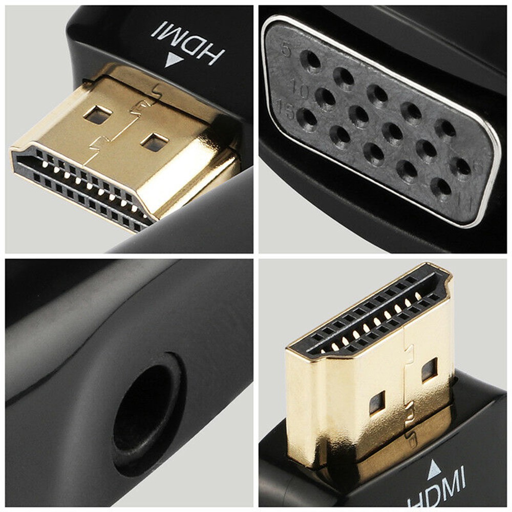 Đầu Chuyển Đổi Hdmi Sang Vga 3.5mm Fhd 1080p Cho Pc Laptop Tv Box