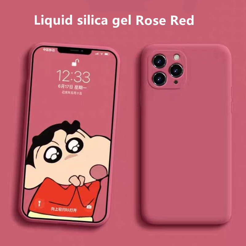 Ốp Điện Thoại Tpu Dẻo Màu Đỏ Hoa Hồng Chống Thấm Nước Cho Iphone Se X Xs Xr Xs 11 12 Mini Max 6 6s 7 8 Plus