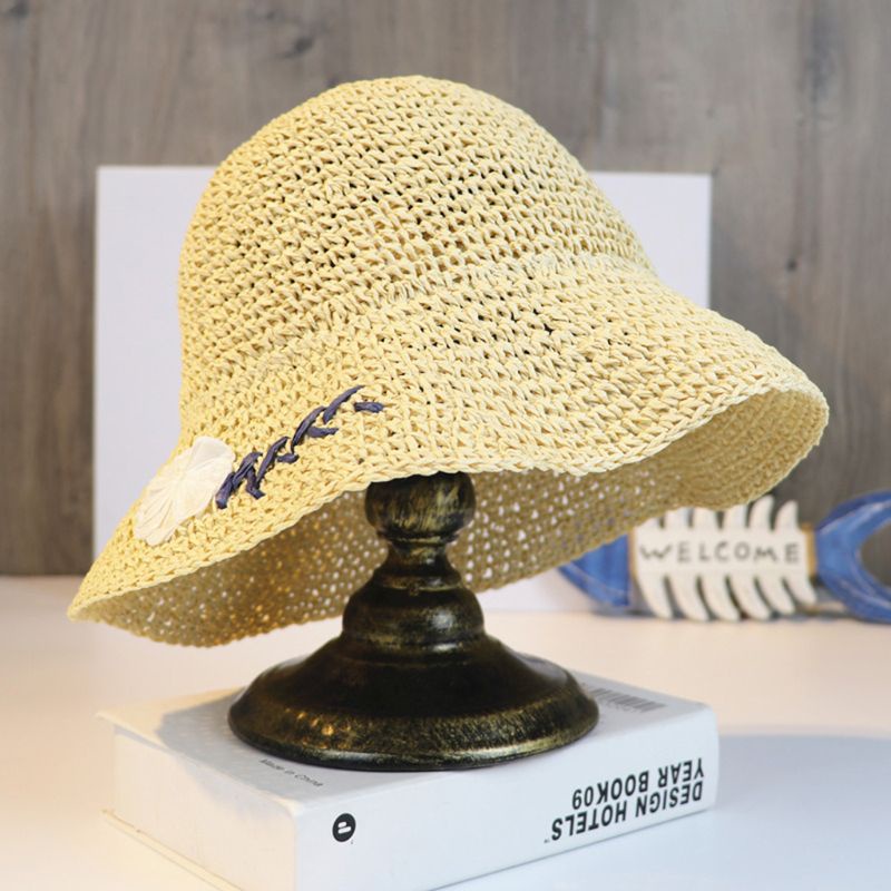 Mũ Cói Rộng Vành Chống Nắng Thời Trang Mùa Hè Có Thể Gấp Gọn Tiện Lợi