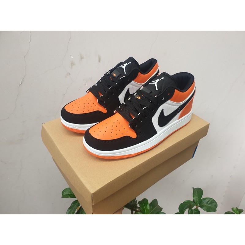 Giày thể thao Jordan1 low thấp sb trắng cam nam 690
