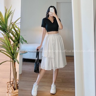Váy midi xoè tà lệch