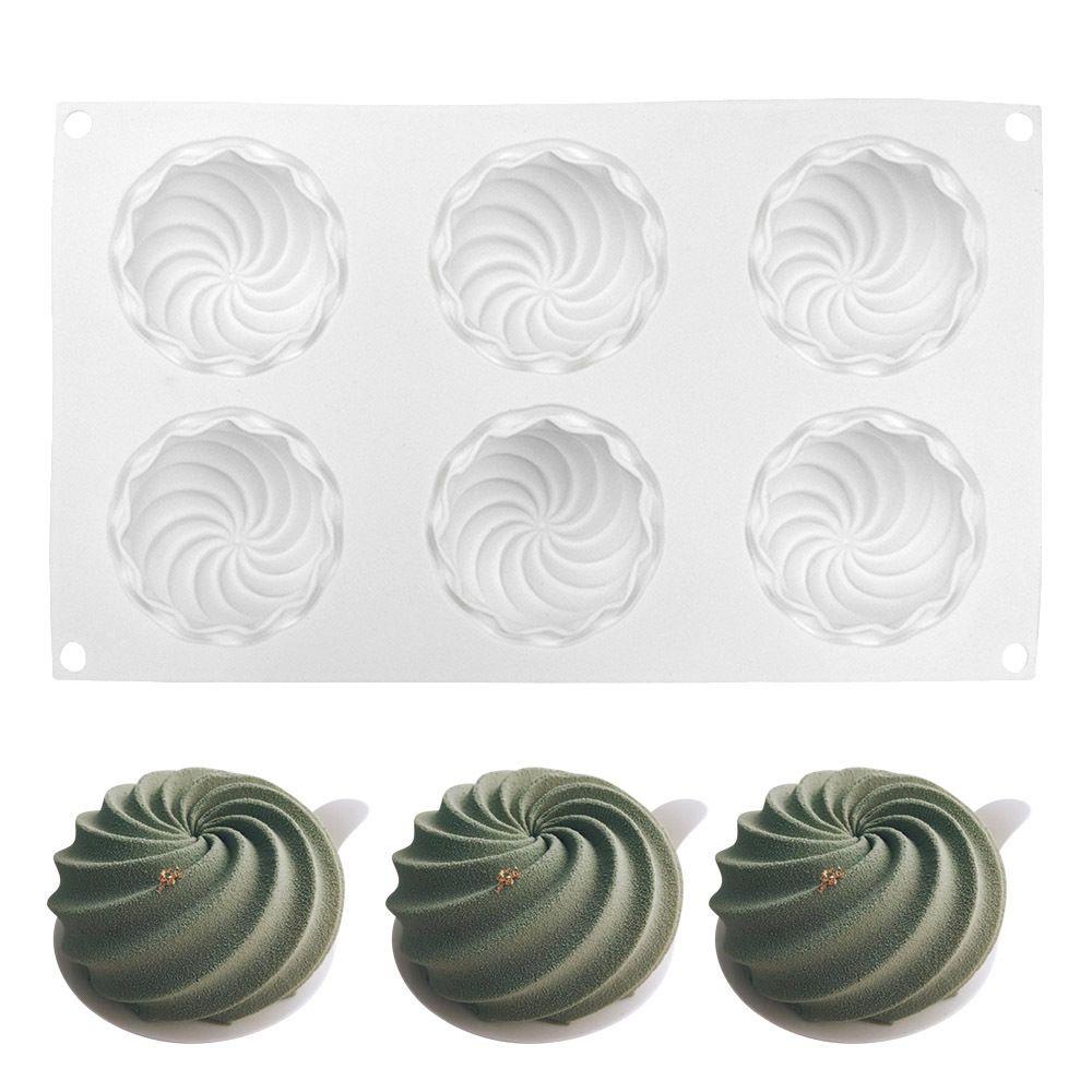 Khuôn Làm Xà Phòng / Sô Cô La / Mousse Hình Bán Cầu Xoắn Ốc 3D 6 Ngăn Tiện Lợi