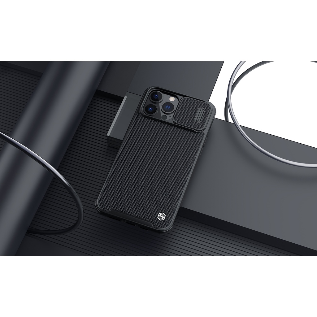Ốp Lưng Nillkin cho iPhone 14 Pro Max - 14 Max - 14 Pro - 13 Pro - 13 ProMax Textured sợi vải carbon trượt bảo vệ camera