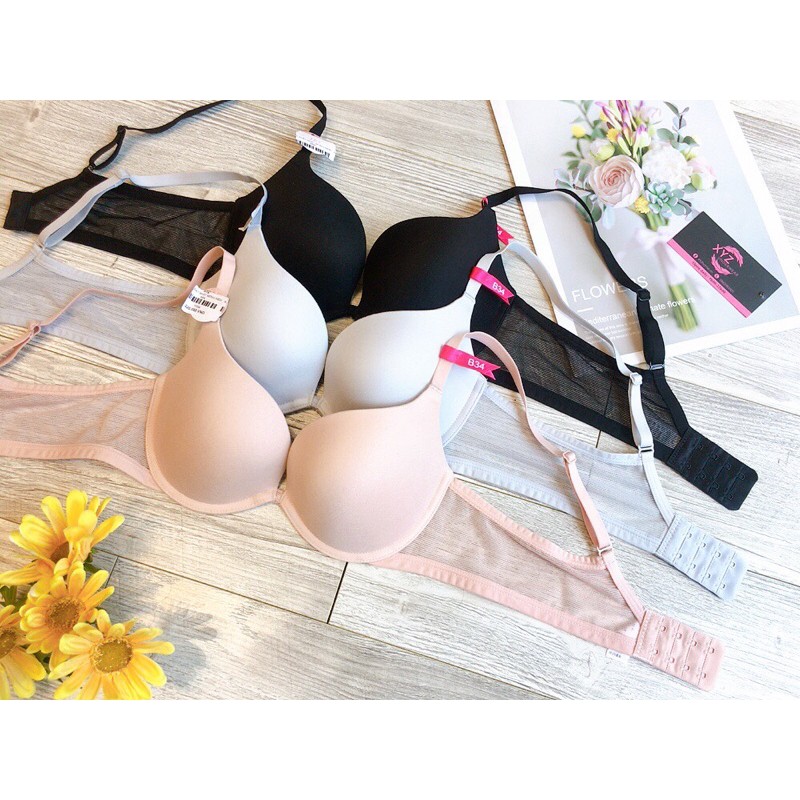 Áo lót xuất nhật cao cấp Xyz1654- trơn mút mỏng có gọng nâng ngực tròn đầy.