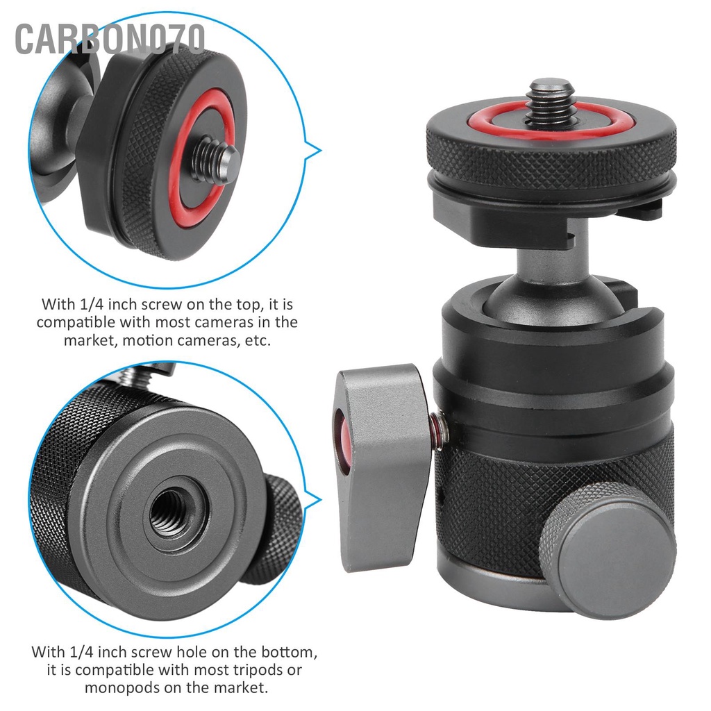 Carbon070 VELEDGE M4 1/4 inch Trục vít nhỏ bằng hợp kim nhôm lạnh Đầu bóng cho điện thoại máy ảnh
