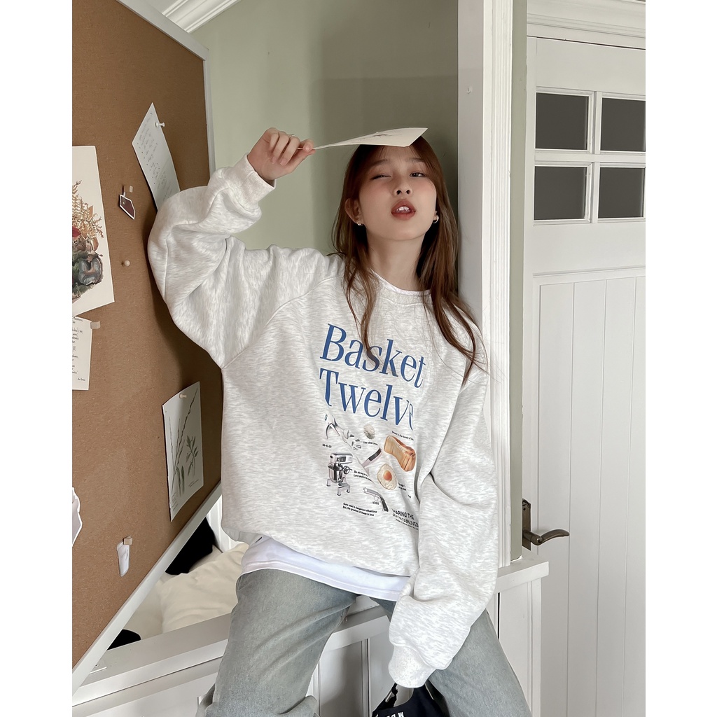 CHUBBIE © BASKET TWELVE Sweatshirt - Áo Sweatshirt in chất liệu nỉ bông  Collection