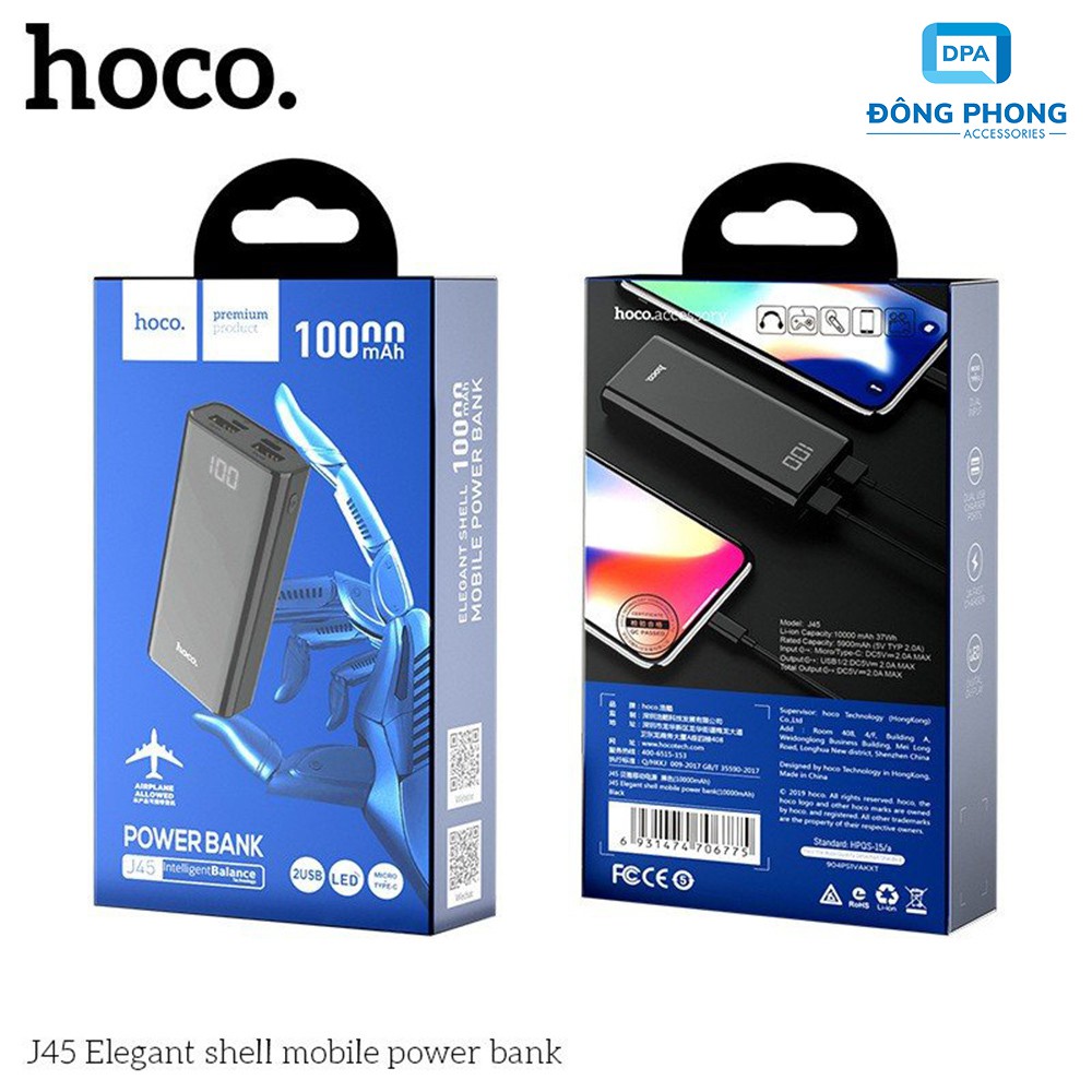 Pin Dự Phòng 10000mAh Hoco J45 Chính Hãng