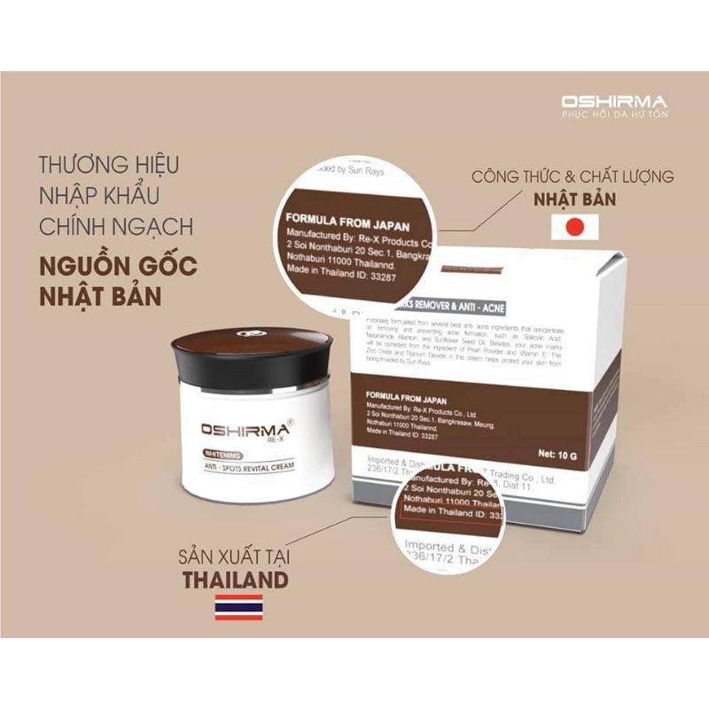 Kem OSHIRMA Phục Hồi Da Lộ Mao Mạch Mỏng Đỏ  10gr