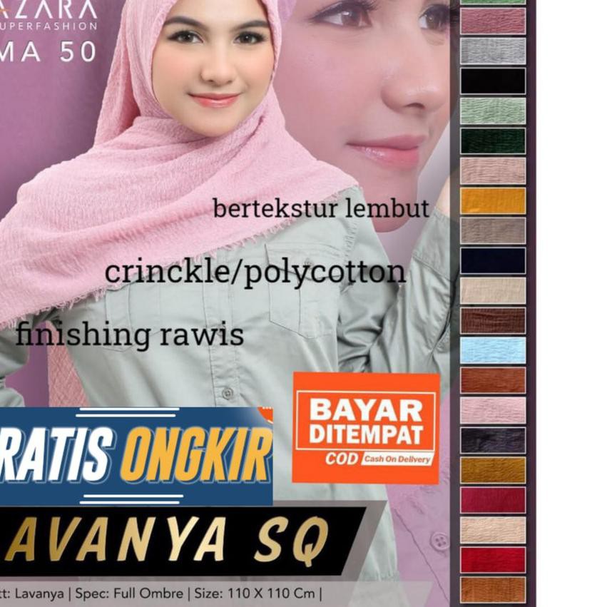 (Hàng Mới Về) Thuốc Lá Điện Tử Peu-713 Màu Ombre / Crincle / Tangle Hijab Ori Azara