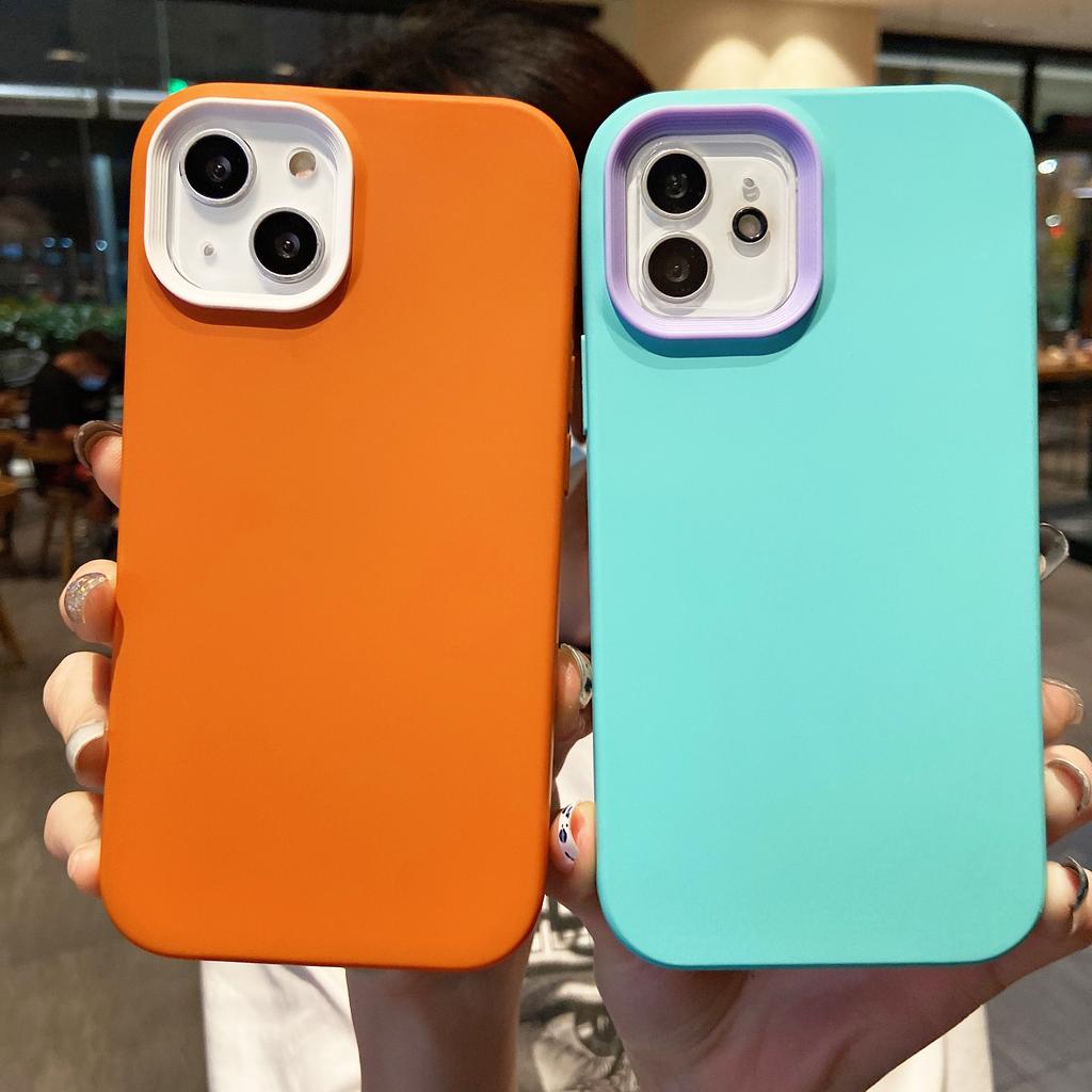 Ốp điện thoại màu Macaron 3 trong 1 cho iPhone 13 Pro Max 12 11 Pro Max 7Plus 8Plus X XR XSMax