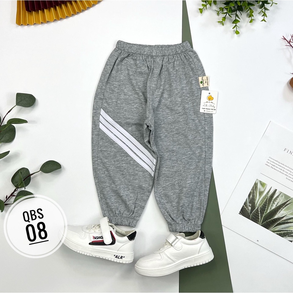 Quần dài bé trai cotton sọc ngang bo gấu size 1/10T