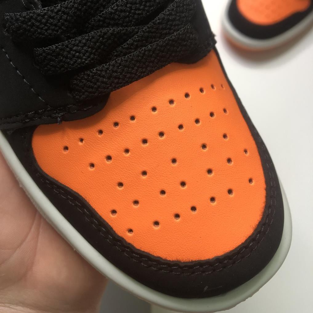 Giày Jordan 1, Giày JD1 Cổ Thấp Màu Cam Móc Đen Da Lộn Cao Cấp Đế Khâu Full Size Nam Nữ 36-43 | JDCD008 | BigBuy360 - bigbuy360.vn