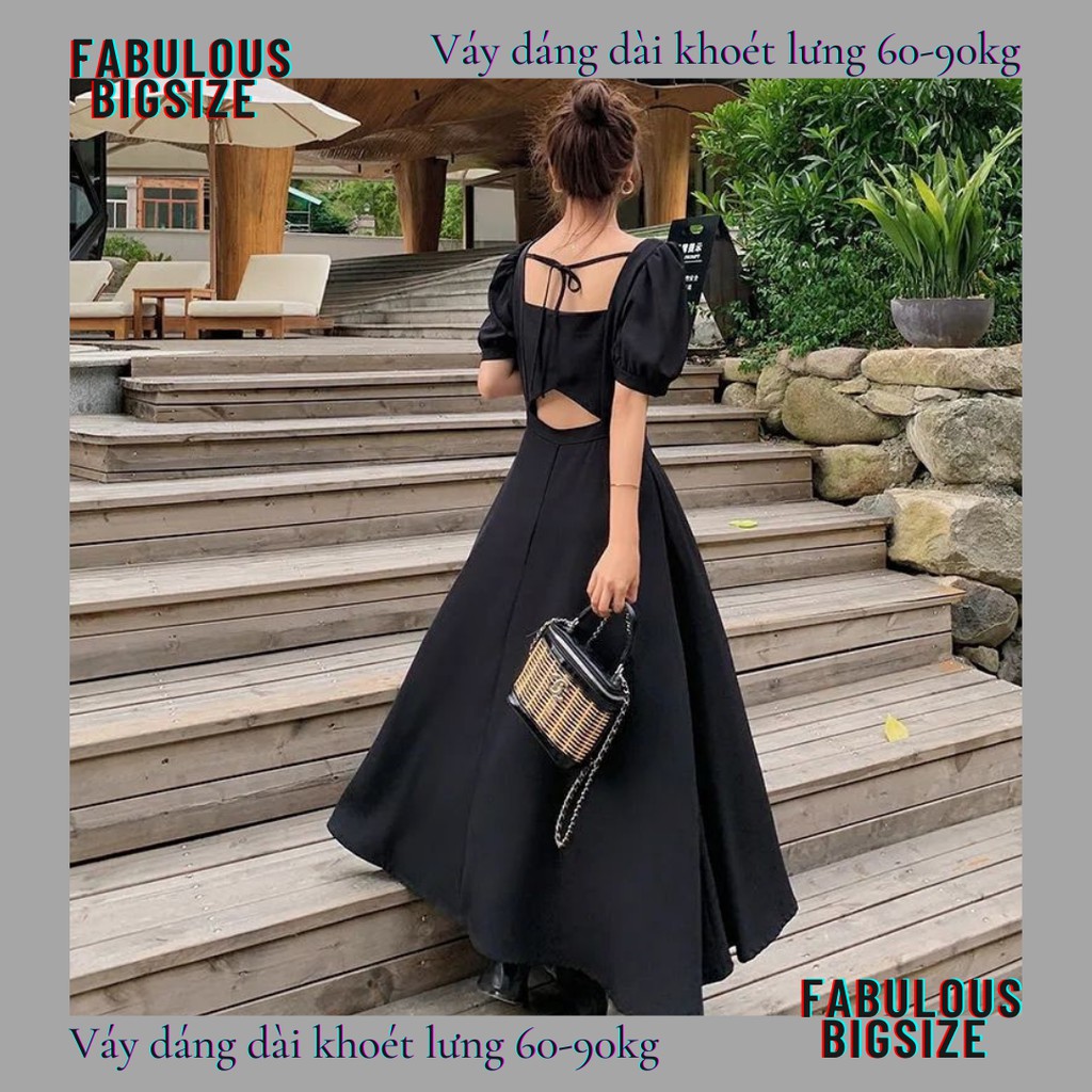 Váy Đầm cổ vuông dáng dài BIGSIZE 60-90kg cách điệu Fabulous Bigsize | BigBuy360 - bigbuy360.vn