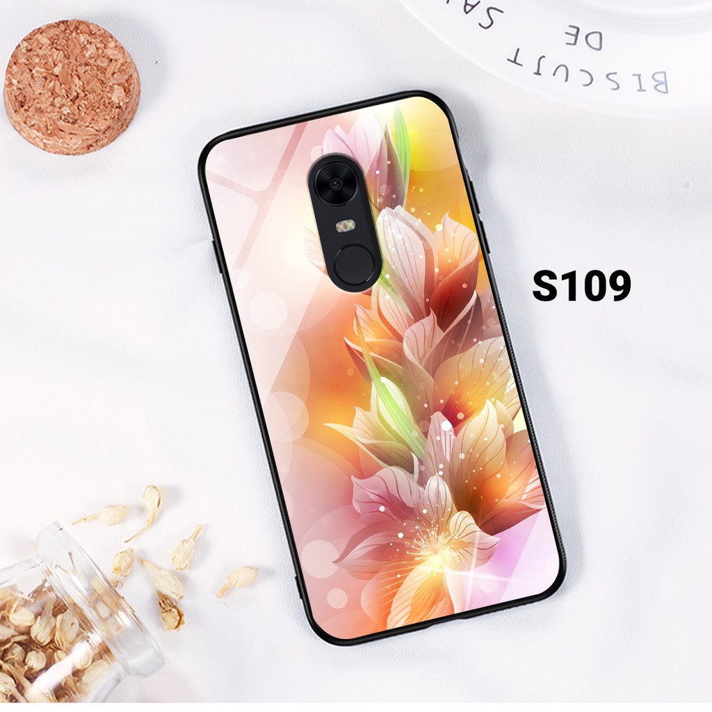 Ốp lưng mặt kính cường lực dành cho XIAOMI REDMI 5 PLUS - REDMI NOTE 4/4X in hình bông hoa