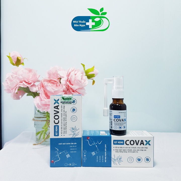 Xịt họng covax chiết xuất xuyên tâm liên hỗ trợ cảm cúm do vi khuẩn, virut giảm rát họng,viêm họng