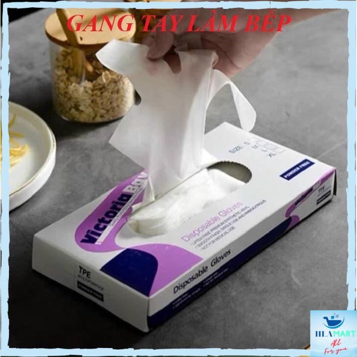 Găng tay nấu ăn làm bếp siêu dai Victoria Bay hộp 100c chất liệu TPE không mùi an toàn với da tay