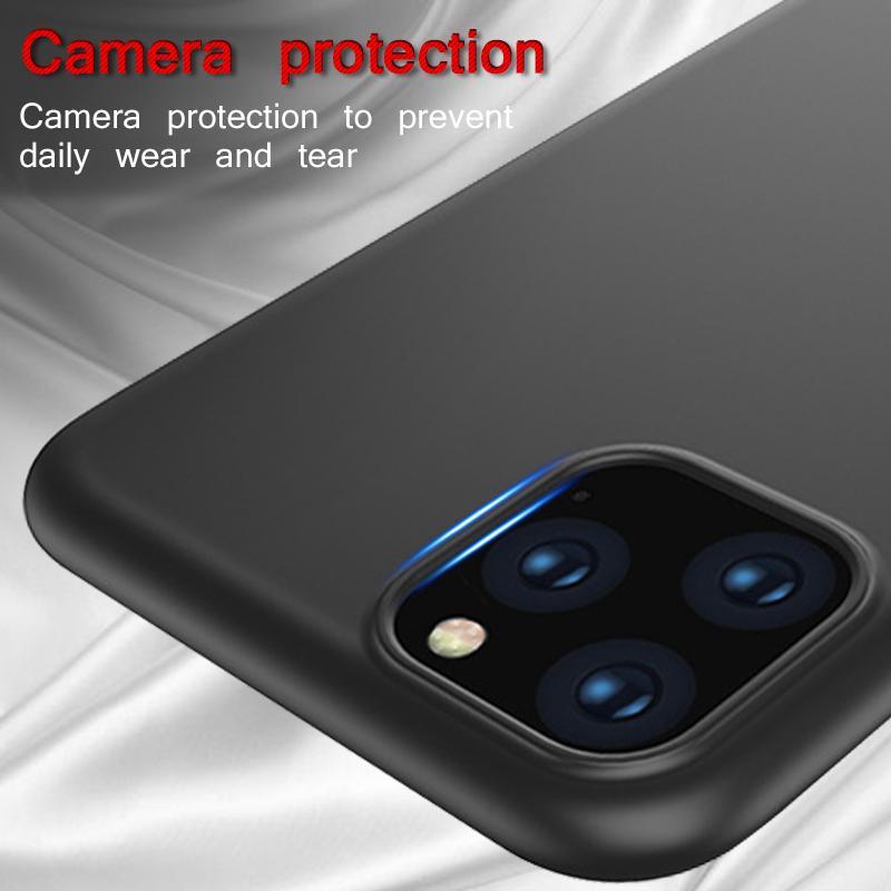 Ốp Lưng Mềm Màu Đen Cho Iphone Se 2020 6 6s 7 8 Plus X Xs Xr Xs Max 11 Pro Max 12