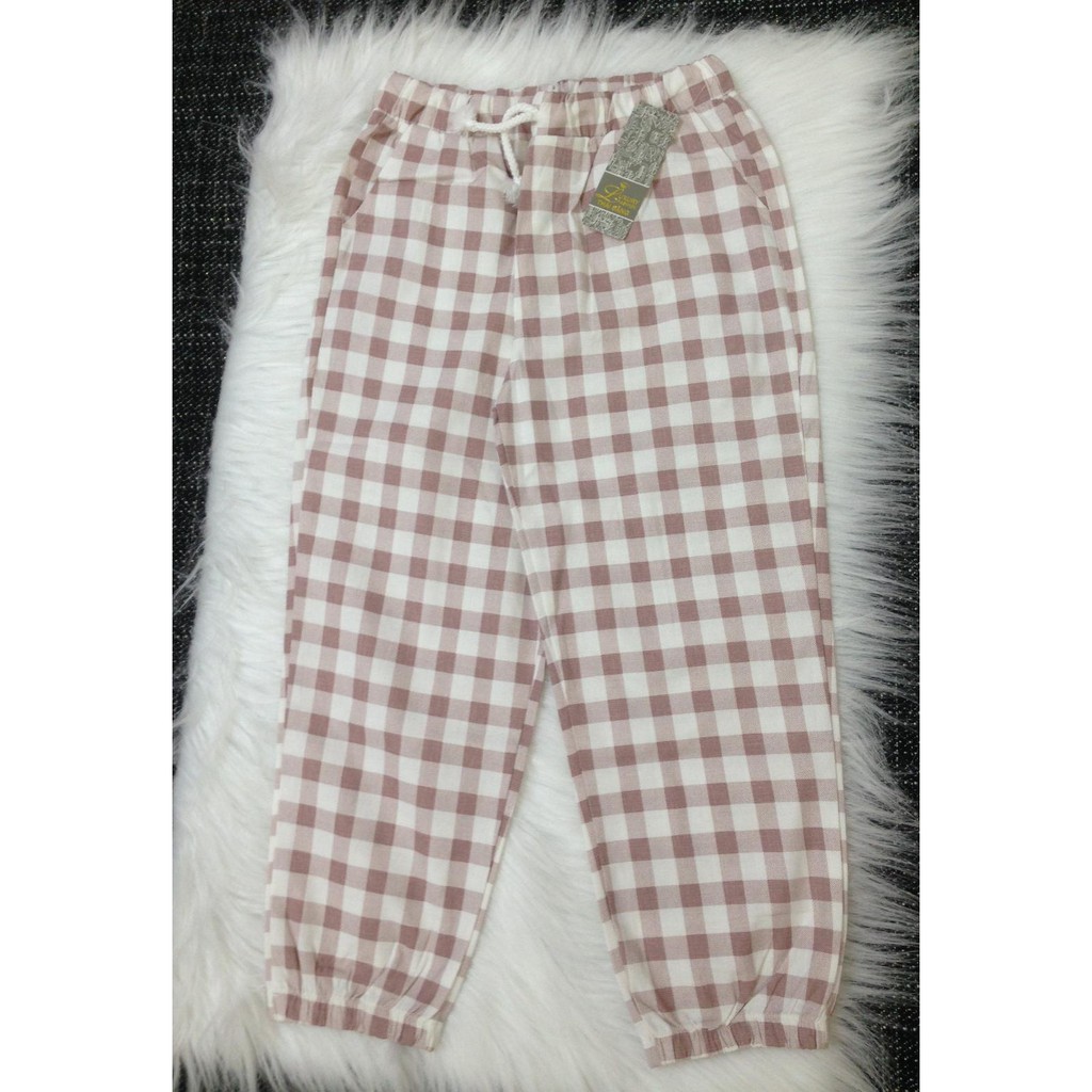 QUẦN BAGGY NỮ SỌC CARO CÓ BO ỐNG, CỰC DỄ THƯƠNG