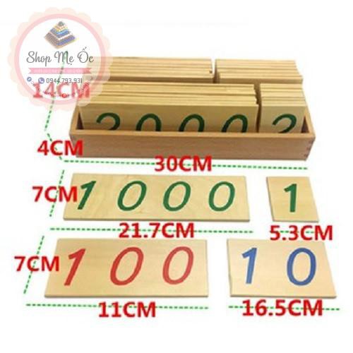 Giáo Cụ Montessori bản quốc tế - Bộ Thẻ Số từ 1 Đến 9000 (bộ to)