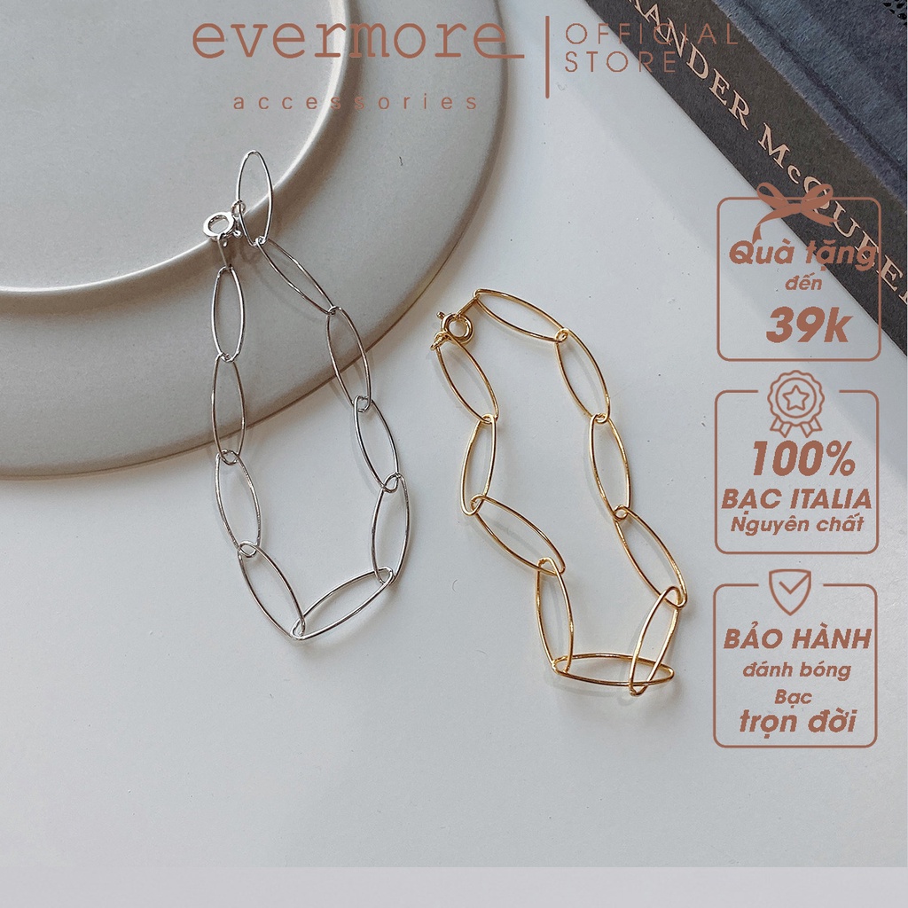 Vòng tay bạc EVERMORE, lắc tay bạc Ý 925 xích mỏng đan xen minimalist, thanh lịch, sang trọng, hiện đại - L011