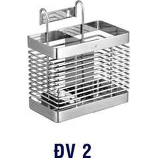 Ống đựng đũa muỗng bằng inox SUS 304 2 ngăn trong nhà bếp