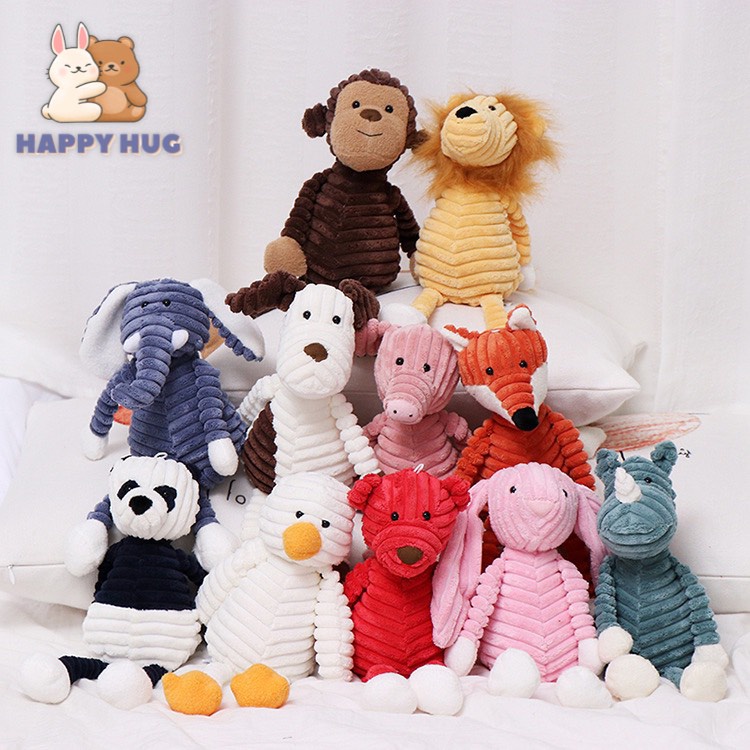 Móc khóa thú bông hàng cao cấp hình con vật dễ thương size 19cm, móc treo túi xách, balo - Happy Hug
