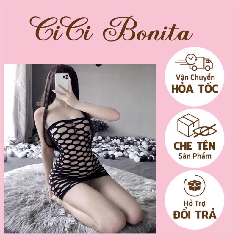 Đầm lưới ôm body siêu sexy- Ship hoả tốc HCM, che tên sp CICI BONITA CV04