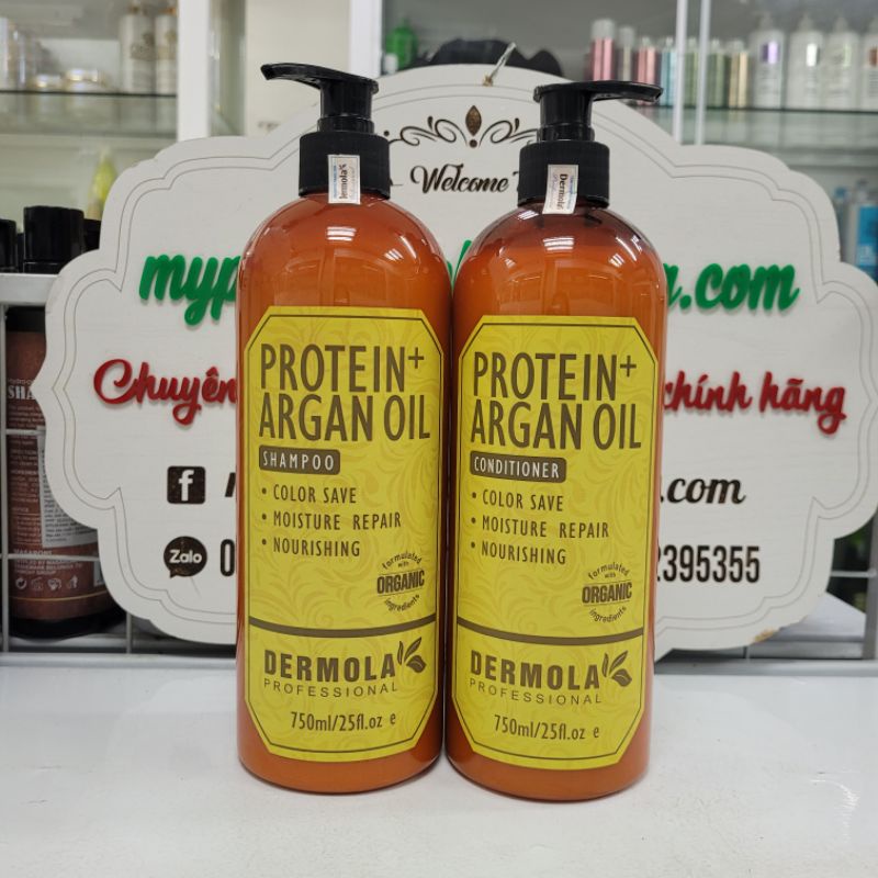 DẦU GỘI XẢ DERMOLA DƯỠNG ẨM PHỤC HỒI GIỮ MÀU 750ML