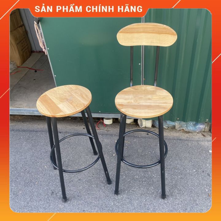 Ghế Quầy Bar Có Tựa Cao Khung Sắt Mặt Gỗ Cao Cấp Dành Cho Quán Cafe Trà Sữa - Havaco HV01